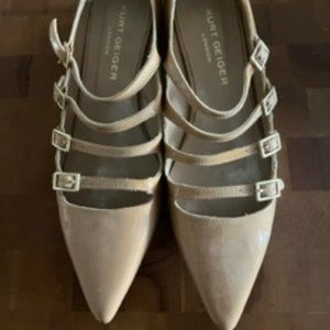 Kurt Geiger Nude Patent Leather Strap Shoes, size 9.5